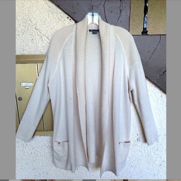 VINCE Wool/Cashmere Open Front Cardigan w/ Ribbed Knit Trim & Pockets EUC/sz S - Picture 6 of 16